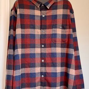 Flag & Anthem Madeflex Flannel Shirt Mens Size XXXL Red, Blue, Beige Very Nice
